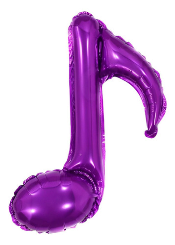 2 Globos Metálicos Corchea Musical Morada, 36cms.