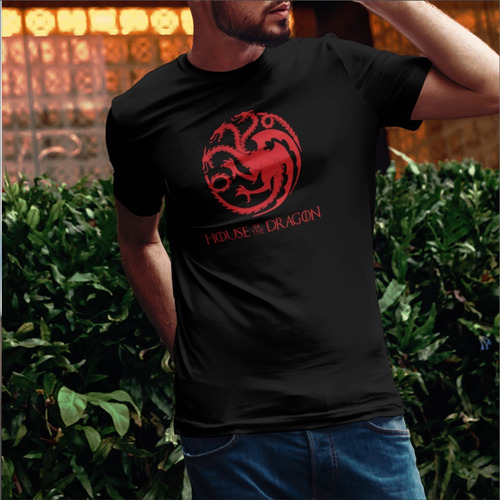 Remera Negra Estampada De House Of The Dragon