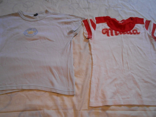 Remera Manga Muaa Roja Y Blanca Y Otra Muy Bonita!