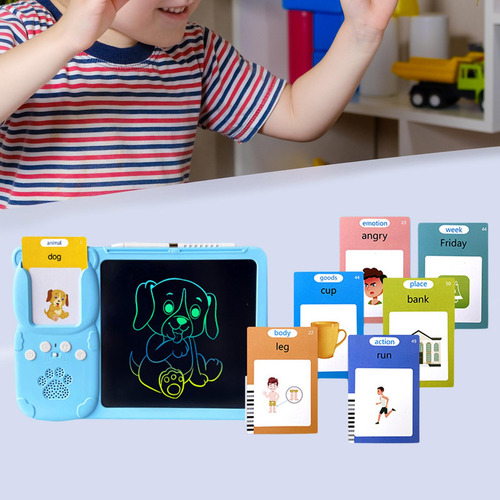Falando Cartões Flash Escrita Tablet Azul Com 255 Cartas