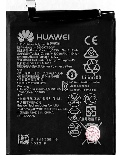 Bateria Pila Huawei Honor 8a Hb405979ecw Original