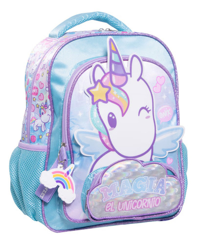 Mochila Para Niñas 182601 Diseño Unicornio Color AQUA MORADO Onix