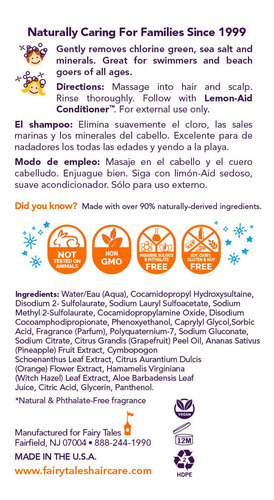 Shampoo Fairy Tales Swim Para Crianças 355 Ml Com Ingredient