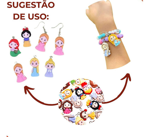 Pingente Bonecas Infantil Em Resina Pacote Com 100 Peças Cor Colorido