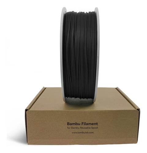 Filamento Bambu Lab Pla Matte Charcoal Preto 1kg 1.75mm Com Carretel Reutilizável E Chip Rfid Reconhecimento Automático Em Impressoras Bambu Lab, Alta Precisão E Qualidade