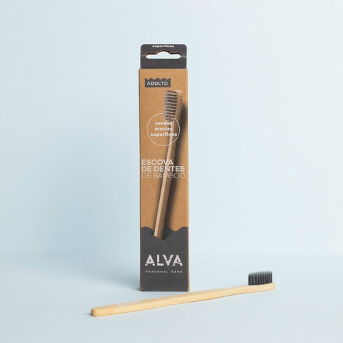 Kit Alva Bamboo Escova De Dentes Adulto Com 4 Unidades Cada