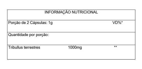 Tribulus Terrestris - 500mg - 90 Caps - 45% De Saponina !