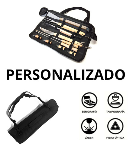 Set Parrillero Asador Bbq 10pzs Personalizable