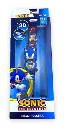 Reloj Pulsera Digital Infantil 3d Disney Sonic Tapimovil