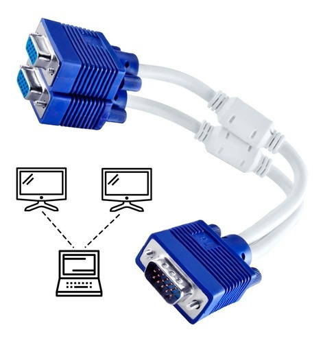 Cable Duplicador Splitter Vga Doble Laptop Monitor Pc