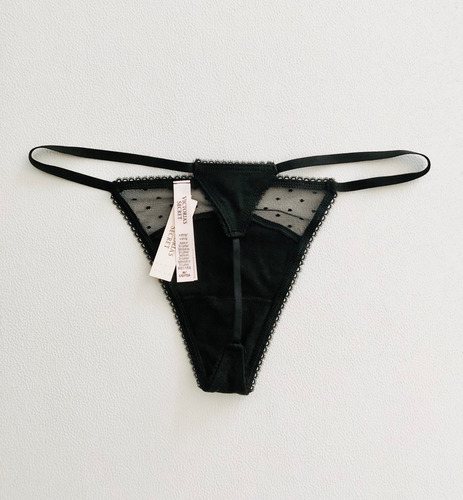 Victoria's Secret Tanga De Hilo Con Encaje Y Moño Original