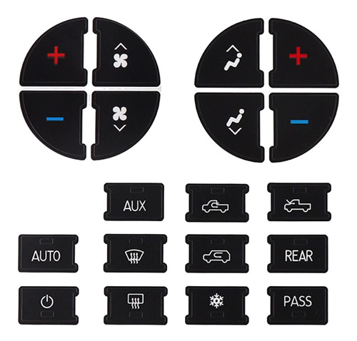Ac Dash Button Repair Kit, Replacement Ac Dash Button Sticke