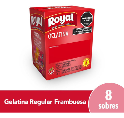 Gelatina Royal Regular Frambuesa X 8 Sobres