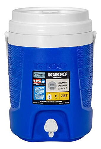 Enfriador De Bebidas Deportivas De 2 Galones Igloo, Azul