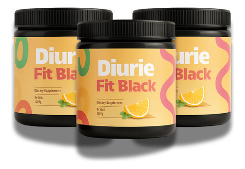 Queima Gordura Mistura Diurética Fit Blak 100% Natural Kit 1 Laranja