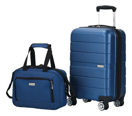 Set De Maleta 20in Rigida Expandible Y Neceser Impermeable