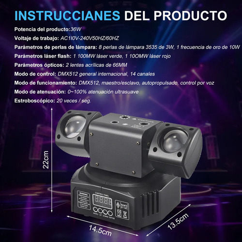 Refletor De Cabeça Móvel Led Robótico Para Djs Dmx-512