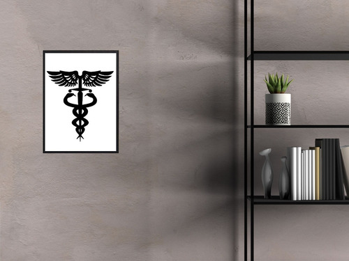 Imagem 2 de 3 de Quadro Decorativo Alto Relevo Medicina Profissão Md6 - 30x40