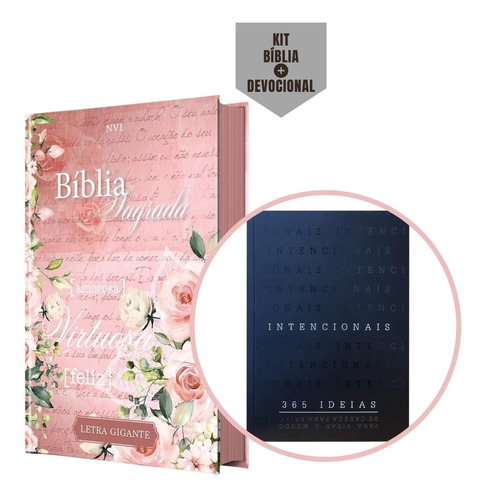 Box Bíblia Feminina Letra Gigante + Intencionais 365 Idéias
