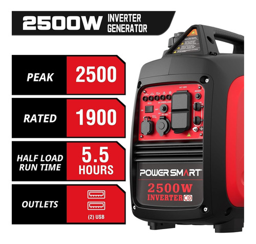 Powersmart Hb5020c 2500w Investor Generador, Arranque Y