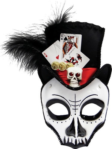 Antifaz De Skull Joker Fiesta Halloween Ghoulish Color Blanco