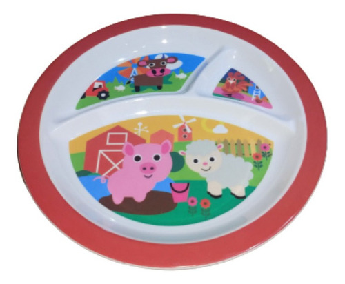 Plato Bebe Infantil 3 Divisiones Redondo Primeras Comidas