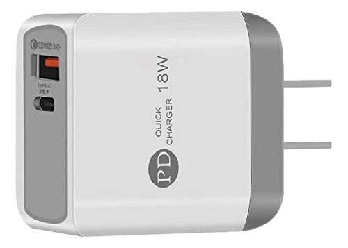 18w Tipo C Pd Carga Rápida Qc 3.0 Fast Dual Usb C Cargador