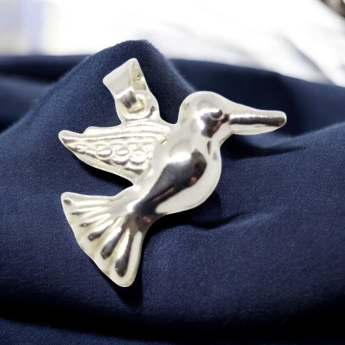 Dije Plata 925 Laminado Ave Pajaro Colibri Mujer Dama Chica Color Plateado