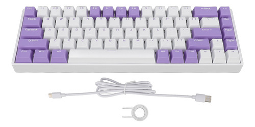 Teclado Com Fio Red Switches 68 Teclas Mecânico Rgb 60