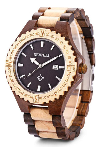 Bewell Zs-w023a Reloj De Madera Para Hombre Movimiento De Cu