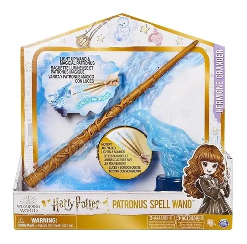 Varinha Magica 33cm Patrono Hermione Som E Luz Harry Potter