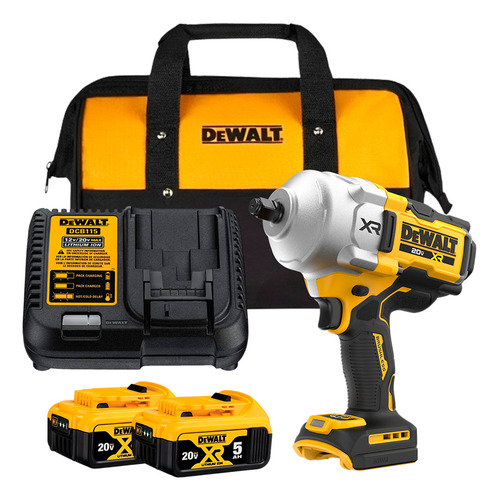 Chave Impacto 1/2 20v Dcf961b Dewalt 2bat 5ah + Carreg Bolsa