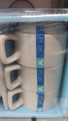 Set 6 tazas de café y platos de gres Sena Versa- Casa Rex