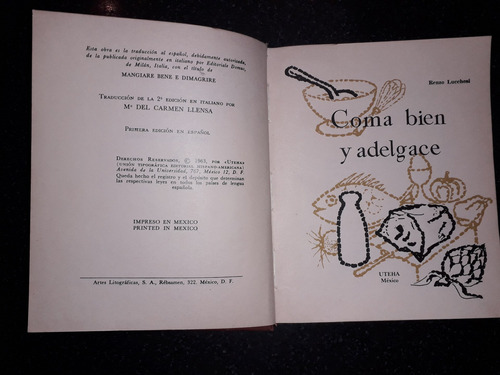 Libro Coma Bien Y Adelgace Renzo Lucchesi 1963