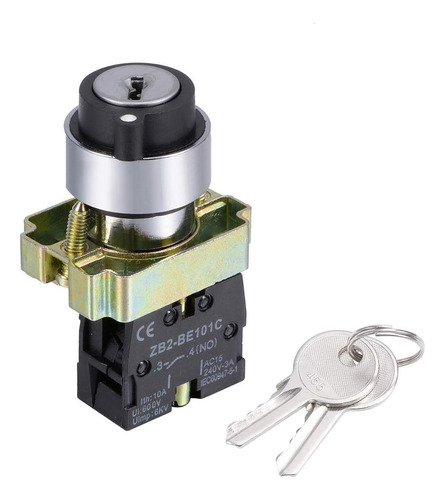 Uxcell 1pcs 22 Mm 2 Clave De Posición Interruptor De Botón