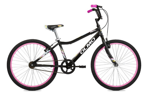 Mountain bike infantil Olmo Infantiles Mint  2020 R24 frenos v-brakes color negro/rosa  