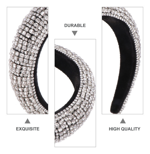 Diadema De Cristal Barroco Plateada Con Diamantes De Imitaci