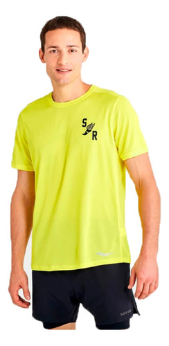 Saucony Remera Running Hombre Stop Watch Amarillo Cli