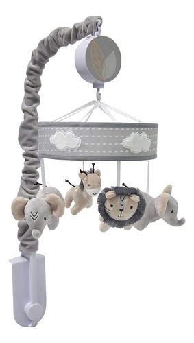 Lambs  Ivy Jungle Safari Musical Baby Crib Mobile - Gris, B