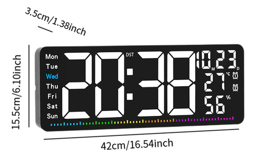 Reloj De Pared Digital, Con Decoración De Visualización De