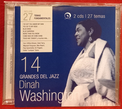 Dinah Washington Grandes Del Jazz 2 Discos Remaster Lantow 