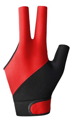 Guante De Billar De Tres Dedos, Guantes Elásticos, Rojo