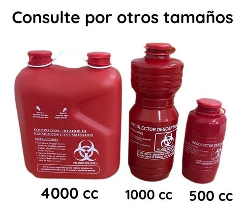Imagen 8 de 10 de Descartadores De Agujas Plasticos 500 Cc X 80 U.