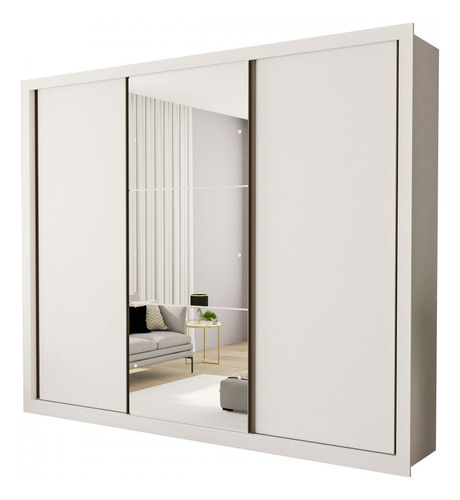 Guarda-roupa Casal 3 Portas 6 Gavetas Branco - Minastex