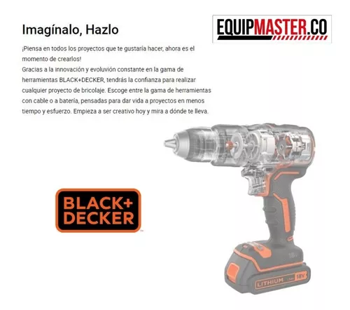 Taladro BLACK+DECKER Percutor BCD704C1 Inalámbrico Batería 20V Luz