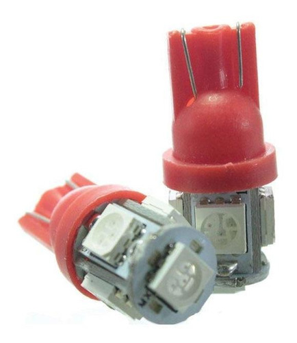 Imagem 1 de 1 de Lâmpada Led T10 12v 5smd5050 Vermelha Par