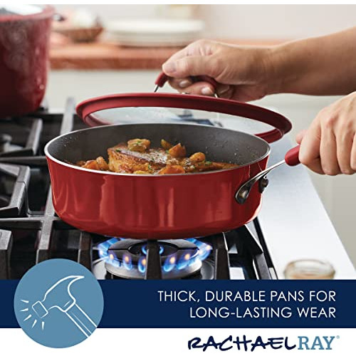 Cook + Create Nonstick Sauté Pan With Lid, 3 Quart, Re...