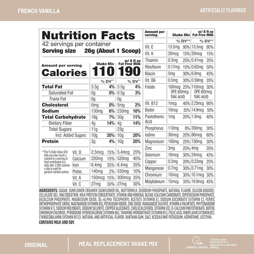 Slimfast Original Polvo Sustitutivo De Comidas, Vainilla Fra
