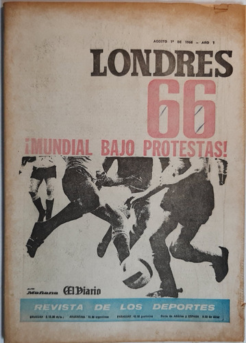 Antigua Revista Mundial Futbol 1966 Argentina Ro 158