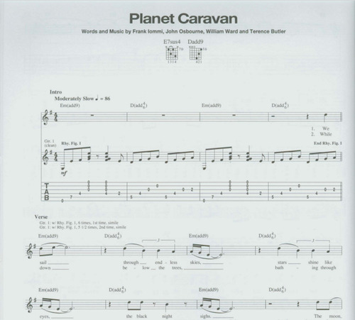 Black Sabbath Paranoid * Partituras Y Tablaturas De Guitarra